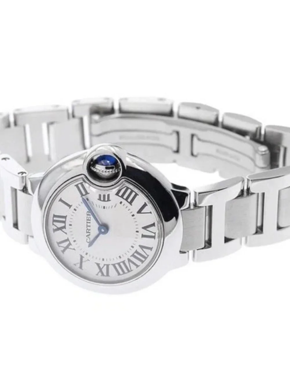 CARTIER Baron blue SM W69010Z4 Silver Dial Quartz Ladies Watch_957553